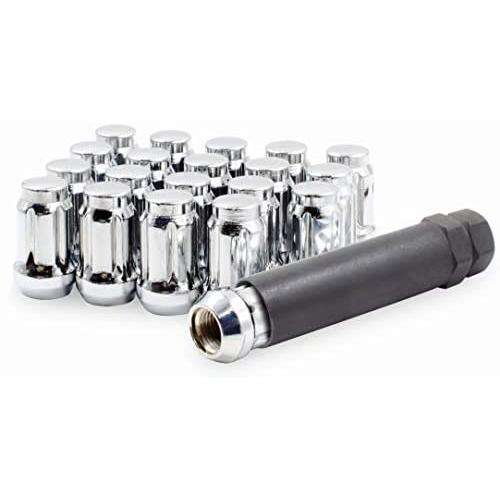 Wheel Accessories Parts Set of 20 1.38in Long Car Small Diameter Lug Nut Closed End Bulge Acorn 6 Spline with Key (7/16 UNF, Chrome) Wheel Accessories Parts Set of 20 1.38in Long Car Small Diameter Lug Nut Closed End Bulge Acorn 6 Spline with Key (7/16 UNF, Chrome)