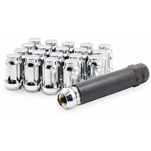 Wheel Accessories Parts Set of 20 1.38in Long Car Small Diameter Lug Nut Closed End Bulge Acorn 6 Spline with Key (7/16 UNF, Chrome) Wheel Accessories Parts Set of 20 1.38in Long Car Small Diameter Lug Nut Closed End Bulge Acorn 6 Spline with Key (7/16 UNF, Chrome)
