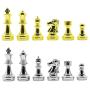 Chess Set with Folding Metal Chess and Classic Handmade Standard Parts, Metal Chess Set for Adults and Children