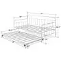 Zinus Florence Twin Daybed and Trundle Frame Set / Premium Steel Slat Support / Daybed and Roll Out Trundle Accommodate / Twin Size Mattresses Sold Separately