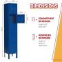 INVIE Metal Locker Steel Storage Locker with 5 Door 5 Tier Personal for Home Office School Gym Cabinet,Blue