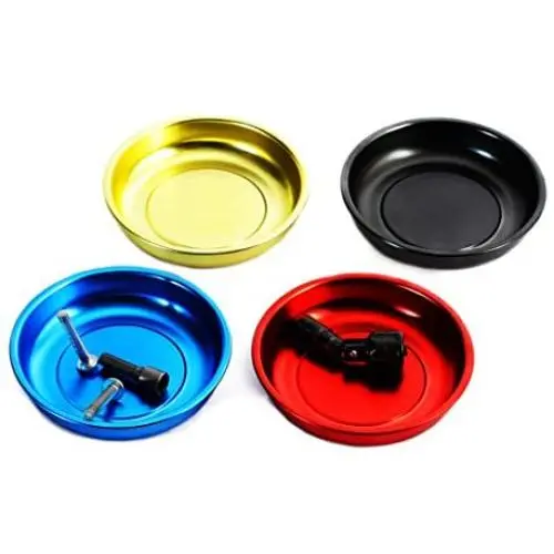 eHomeA2Z Magnetic Bowl 4 1/4'' Inch, Ideal At Garage, Home, Construction For Wrenches, Bolts, Nuts, Small Parts (4 Pack 4 1/4'' Magnetic Trays) eHomeA2Z Magnetic Bowl 4 1/4'' Inch, Ideal At Garage, Home, Construction For Wrenches, Bolts, Nuts, Small Parts (4 Pack 4 1/4'' Magnetic Trays)
