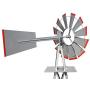 VINGLI 8FT Ornamental Windmill Backyard Garden Decoration Weather Vane, Heavy Duty Metal Wind Mill w/ 4 Legs Design, Grey