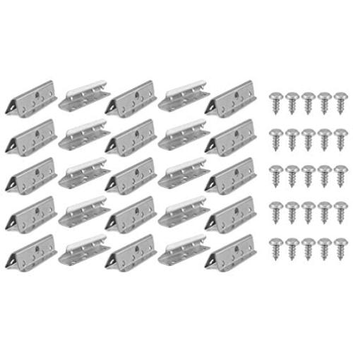 Cornucopia Metal Chair Webbings Clips (25-Pack); Replacement Upholstery Furniture Clamps with Screws Included