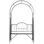 Outsunny Outdoor Garden Arbor Arch Steel Metal with Bench Seat - Black Outsunny Outdoor Garden Arbor Arch Steel Metal with Bench Seat - Black