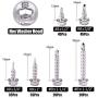 Hilitchi 410 Stainless Steel #8 Hex Washer Head Self Drilling Sheet Metal Tek Screws Assortment Kit Set with Drill Point, Self Driller, 200 Pieces