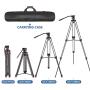 Neewer Professional Heavy Duty Video Tripod 77 inches Aluminum Alloy with 360 Degree Fluid Drag Head, Quick Shoe Plate/Bubble level for Nikon Canon DSLR Cameras Video Camcorders, Load up to 26.5 Pound
