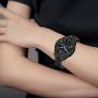 TOTOUTHS Compatible with Samsung Galaxy 42mm/Galaxy Watch 3 41mm Bands Women Bracelet Replacement for Galaxy Active 2 40mm 44mm/Gear S2 Classic/Gear Sport Metal Strap Wristband 20mm Pins (Black)