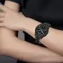 TOTOUTHS Compatible with Samsung Galaxy 42mm/Galaxy Watch 3 41mm Bands Women Bracelet Replacement for Galaxy Active 2 40mm 44mm/Gear S2 Classic/Gear Sport Metal Strap Wristband 20mm Pins (Black)