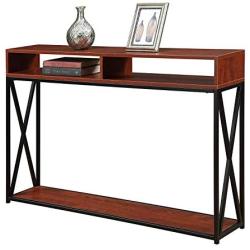 Convenience Concepts Tucson Deluxe 2 Tier Console Table, Cherry / Black