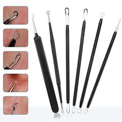 Tomata Blackhead Remover Comedone Extractor - (6 Piece Kit) - Professional Stainless Pimples Comedone Extractor Removal Tool