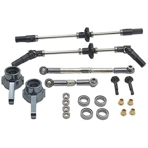 Tongina Metal Upgrade Full Metal Spare Part Accessories Set Bridge Axle Bearing Linkages for WPL B14 B16 B24 C14 C24 (for 6WD)