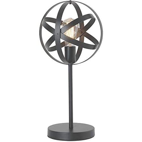 Upgrade Industrial Globe Table Lamp, Metal Spherical Desk Lamp for Nightstand, Vintage Edison Reading Lamp for Bedroom, Living Room, Dorm, E26 by LIUSUN LIULU