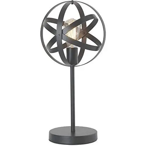 Upgrade Industrial Globe Table Lamp, Metal Spherical Desk Lamp for Nightstand, Vintage Edison Reading Lamp for Bedroom, Living Room, Dorm, E26 by LIUSUN LIULU
