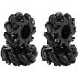 4 Pcs/Set Drive Wheel, Rubber Metal Left/Right Wheat Wheel Robot Kit Omnidirectional Wheels for RC Model Component Part Accessory