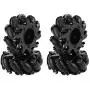 4 Pcs/Set Drive Wheel, Rubber Metal Left/Right Wheat Wheel Robot Kit Omnidirectional Wheels for RC Model Component Part Accessory