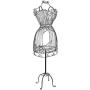 MyGift Vintage Designers Black Metal Adjustable Wire Frame Dress Form Display Stand/Freestanding Mannequin Garment Rack