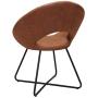 Duhome Modern Tech Fabric Upholstered Accent Chairs Dining Chairs Arm Chair for Living Room Furniture Mid-Century Leisure Lounge Chairs with Black Metal Legs Industrial 1 PCS Brown