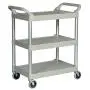 Rubbermaid Commercial Products Heavy Duty 3-Shelf Rolling Service/Utility/Push Cart, 200 lbs. Capacity, Platinum, for Foodservice/Restaurant/Cleaning (FG342488PLAT),White Rubbermaid Commercial Products Heavy Duty 3-Shelf Rolling Service/Utility/Push Cart, 200 lbs. Capacity, Platinum, for Foodservice/Restaurant/Cleaning (FG342488PLAT),White