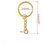 yueton Pack of 100 25mm/0.98'' Metal Split Key Ring with Chain (Gold)