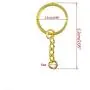 yueton Pack of 100 25mm/0.98'' Metal Split Key Ring with Chain (Gold)