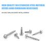 DYWISHKEY 220 Pieces 410 Stainless Steel #10 Hex Washer Head Self Drilling Sheet Metal Screws Assortment Kit DYWISHKEY 220 Pieces 410 Stainless Steel #10 Hex Washer Head Self Drilling Sheet Metal Screws Assortment Kit