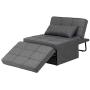 Diophros Folding Ottoman Sleeper Bed, 4 in 1 Multi-Function Adjustable Ottoman Sofa Bed Bench Guest Sofa Chair Convertible Sofa for Living Room (Dark Grey)