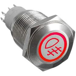 ESUPPORT 12V Car Vehicle Red LED Light Fog Push Button Metal Toggle Switch 16mm