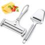 2 Pieces Adjustable Cheese Cutter Stainless Steel Wire Cheese Slicer Metal Cheese Knife with Cheese Slice Shovel Cheese Plane Tool for Soft/Semi Hard/Hard Cheese