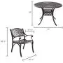 Kinger Home 5-Piece Cast Aluminum Patio Dining Set w/ 4 Chairs, Umbrella Hole, Lattice Weave Design - Antique Brown Kinger Home 5-Piece Cast Aluminum Patio Dining Set w/ 4 Chairs, Umbrella Hole, Lattice Weave Design - Antique Brown