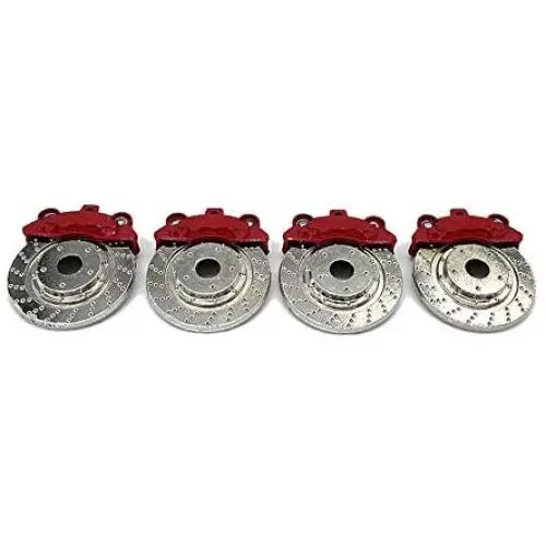 Binchil 4Pcs Metal Brake Disc Caliper Tire Modification Accessories for WPL D12 1/10 RC Car Upgrade Parts,Red Binchil 4Pcs Metal Brake Disc Caliper Tire Modification Accessories for WPL D12 1/10 RC Car Upgrade Parts,Red