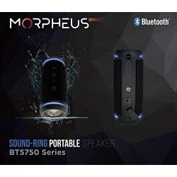 Morpheus 360 Sound Ring Portable Bluetooth Speaker Loud Wireless Waterproof Speaker IPX6 360 Immersive Audio Deep Bass Dual Pairing Rugged/Outdoors/Pool/Hot Tub BT5750RED