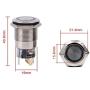 ESUPPORT Stainless Steel 19mm 12V 5A Power Symbol Angel Eye Halo Car Blue LED Light Metal Push Button Toggle Switch Socket Plug Wire Waterproof