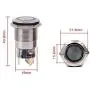 ESUPPORT Stainless Steel 19mm 12V 5A Power Symbol Angel Eye Halo Car Red LED Light Metal Push Button Toggle Switch Socket Plug Wire Waterproof