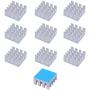 weideer 10pcs Aluminum Heat Sink 14x14x7mm/0.5'' x0.5X 0.2'' Small Cooler Heat Sink with Thermal Conductive Double Sided Tape for Cooling Cooler GPU Chips VRAM VGA VRAM RAM HS14x14x7W