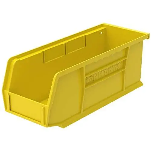 Akro-Mils 30224 AkroBins Plastic Storage Bin Hanging Stacking Containers, (11-Inch x 4-Inch x 4-Inch), Yellow, (12-Pack) (30224YELLO)