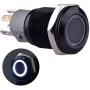Ulincos Momentary Push Button Switch U16F1 1NO1NC Black Metal Shell with White LED Ring Suitable for 16mm 5/8'' Mounting Hole (White)
