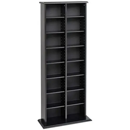 Prepac Double Media (DVD,CD,Games) Storage Tower, Black Prepac Double Media (DVD,CD,Games) Storage Tower, Black