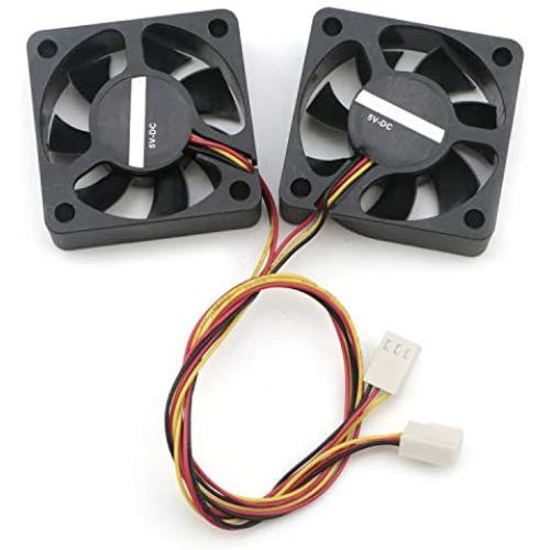SenMod 2PCS Heatsink Quiet 5015 Speed Measuring Cooling Fan 3-Pin 5V 4CM Case Fan for CPU TV Box Projector Router