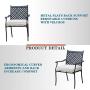 Festival Depot 5 Piece Outdoor Furniture Patio Dining Set All Weather Bistro Chairs with Seat Cushions, Round Metal Table with Umbrella Hole for Deck Lawn Garden Black (Beige)