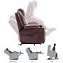 Mcombo Electric Power Lift Recliner Chair Sofa with Massage and Heat for Elderly, 3 Positions, 2 Side Pockets and Cup Holders, USB Ports, Faux Leather 7040 (Medium, Dark Brown)