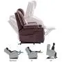 Mcombo Electric Power Lift Recliner Chair Sofa with Massage and Heat for Elderly, 3 Positions, 2 Side Pockets and Cup Holders, USB Ports, Faux Leather 7040 (Medium, Dark Brown)