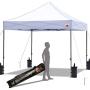 ABCCANOPY Pop up Canopy Tent Commercial Instant Shelter with Wheeled Carry Bag, Bonus 4 Canopy Sand Bags, 10x10 FT (White)