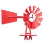 DANGRUUT Upgraded Version 8ft Ornamental Windmills for The Yard Garden, Heavy Duty Metal Weather Vane for Backyard, Outdoor Decor, Ornamental Windmill, Resistant (Red)