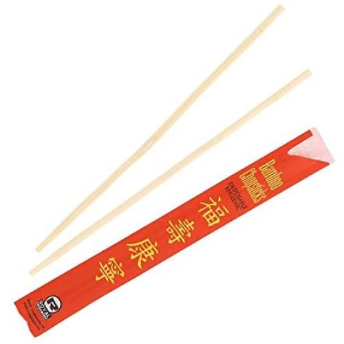 Royal Premium Disposable Bamboo Chopsticks, 9'' Sleeved and Separated, UV Treated, Bag of 100