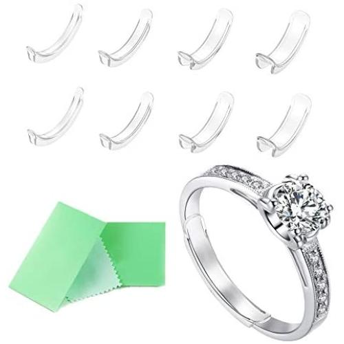 Invisible Ring Size Adjuster for Loose Rings Ring Adjuster Sizer Fit Thin Rings with Jewelry Polishing Cloth