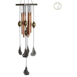 Beisky Wind Chimes for Outside,24 Inch Memorial Small Wind Chimes, Copper Nautical Chimes with 8 Tuned Metal Tubes for Garden Patio Decor