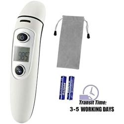 TODOLOR Ear Forehead Thermometer, Medical Digital Infrared Temporal Thermometer with Fever Alarm and Memory Function – Ideal for Babies, Infants, Children, Adults, Indoor, and Outdoor Use (White Gray)