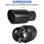 AUTOSAVER88 2.0-2.5 Inch Inlet Black Exhaust Tip, Black Powder Coated Stainless Steel Exhaust Tip, Bolt On Design AUTOSAVER88 2.0-2.5 Inch Inlet Black Exhaust Tip, Black Powder Coated Stainless Steel Exhaust Tip, Bolt On Design