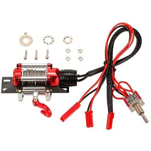AKDSteel Model Car Parts, 1/10 RC Rock Crawler Climbing Cars Electric Metal Winch for SCX10 D90 RC Parts Accessories